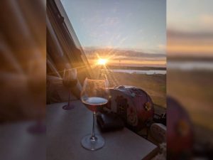 Evening view of lake from Pitch E